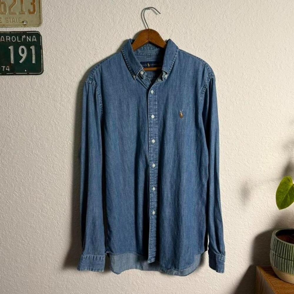 Polo ralph lauren denim button - Picture 2 of 6